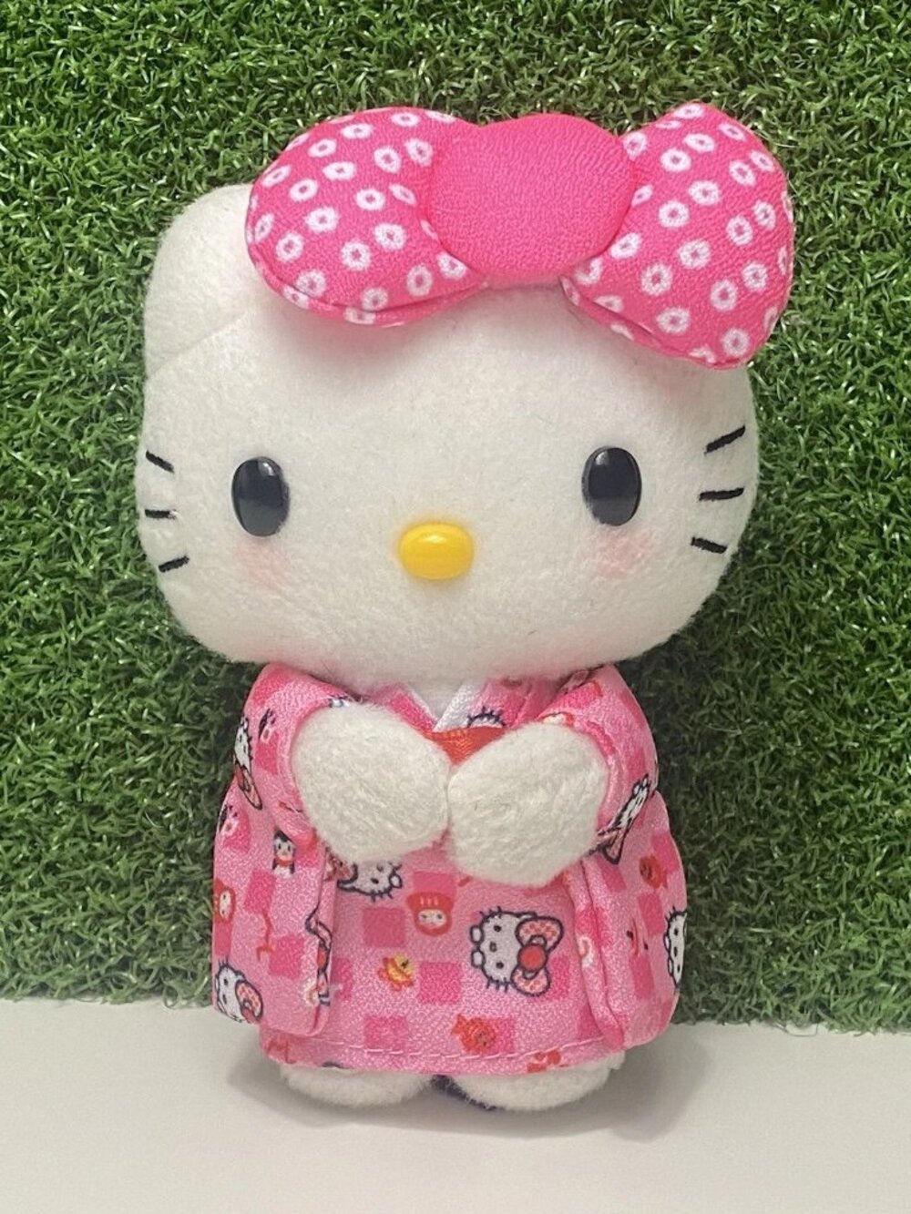 Sanrio 2016 Hello Kitty Japan Pink Ribbon Kimono Plush Stuff Toy Doll